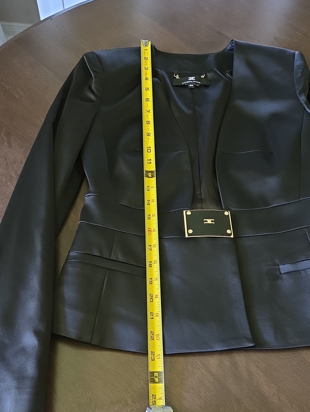 Elisabetta Franchi Black Blazer Size 44/US 8/Medium - Picture 12 of 16